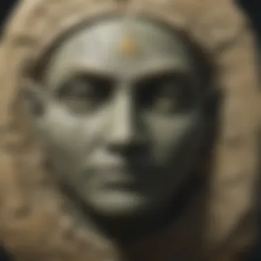 An artistic representation of the Washa Face Stone within the context of Hyrule's lore.