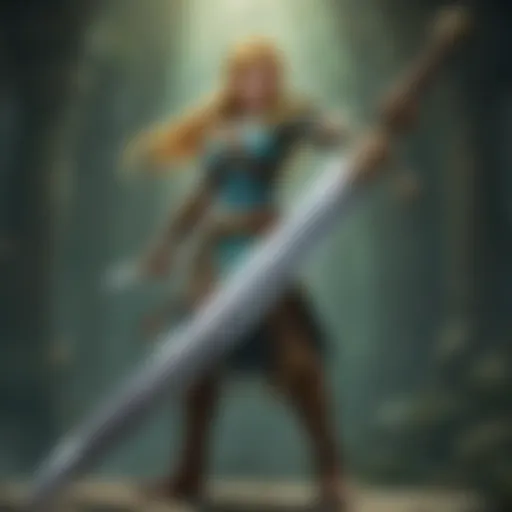 The legendary magical sword of Zelda, glowing with mystical energy.