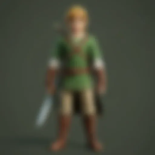 The green tunic worn by Link showcasing its detailed design and vibrant color.