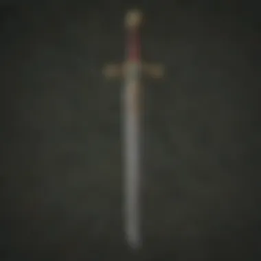 An artistic representation of Link's sword surrounded by Hyrule's landscapes
