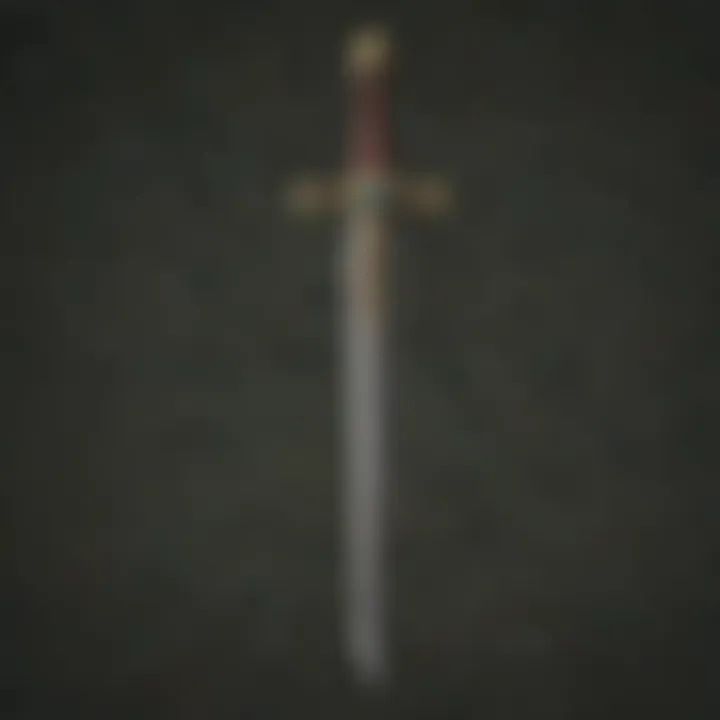 An artistic representation of Link's sword surrounded by Hyrule's landscapes