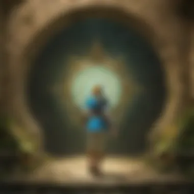 Zelda and Link navigating through time portals