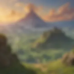 Vibrant landscape of Hyrule showcasing diverse environments