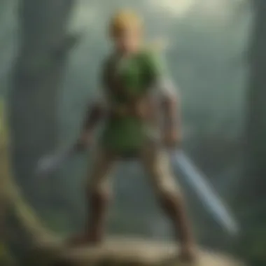 Link wielding the Master Sword in an epic battle