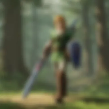 The Hero of Time: Link and the Master Sword Link wielding the Master Sword in an epic battle