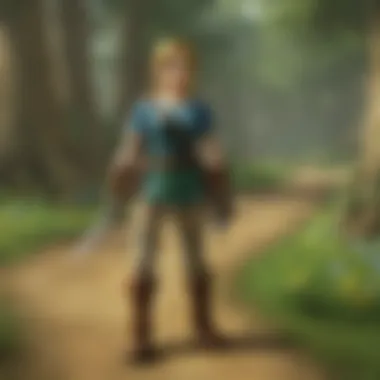 Guidance from Navi: A Companion's Role Navi guiding Link through a mystical forest