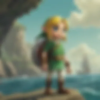 Link embarking on an adventure with his boat