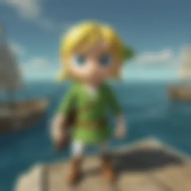 Link sailing through the vibrant seas of Hyrule