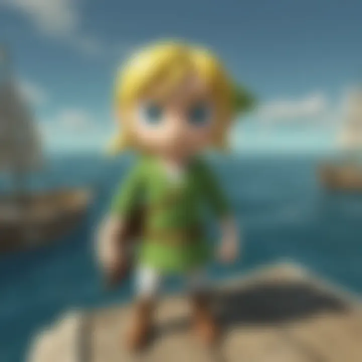 Link sailing through the vibrant seas of Hyrule