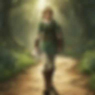 Link's Transformative Journey A captivating scene showcasing Link in his wolf form, symbolizing transformation and duality.