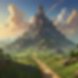 A stunning illustration showcasing the vibrant landscapes of Hyrule