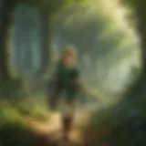 Link navigating through a lush forest in Hyrule