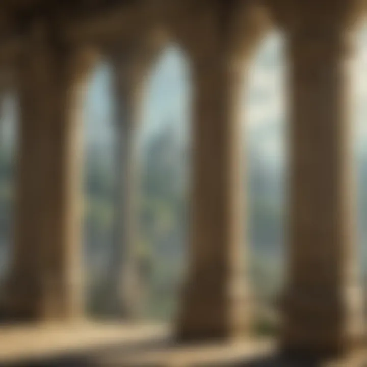 A close-up view of the intricate designs on the pillars at Great Bridge