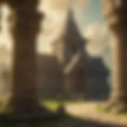 Intricate design of a temple from the Zelda series