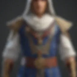 Detailed depiction of the Sheik costume showcasing its intricate design elements