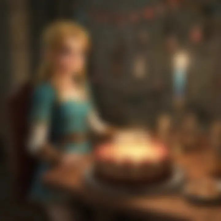 A scene depicting the thematic significance of birthdays in storytelling