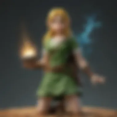 Character Interaction with Magic Powder Character interaction showcasing the use of magic powder in gameplay.