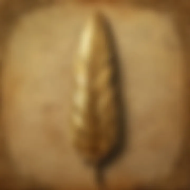 Symbolic representation of the golden feather's lore