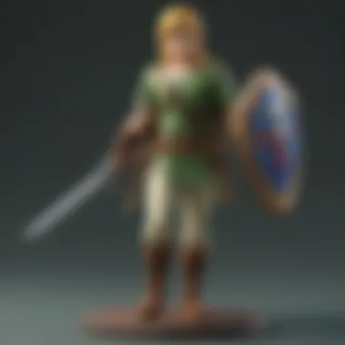 Close-up of a meticulously detailed Link action figure showcasing craftsmanship.