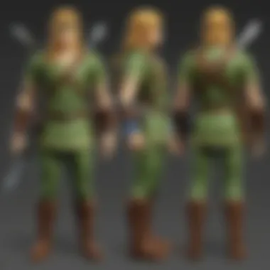 An array of Legend of Zelda action figure packaging highlighting design evolution.