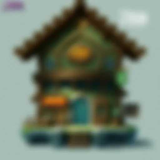 A vibrant view of the Zora Store showcasing its unique architecture against the backdrop of Zora's Domain.