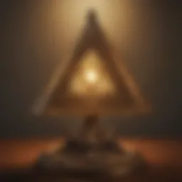 A close-up view of the Triforce lamp showcasing its intricate design