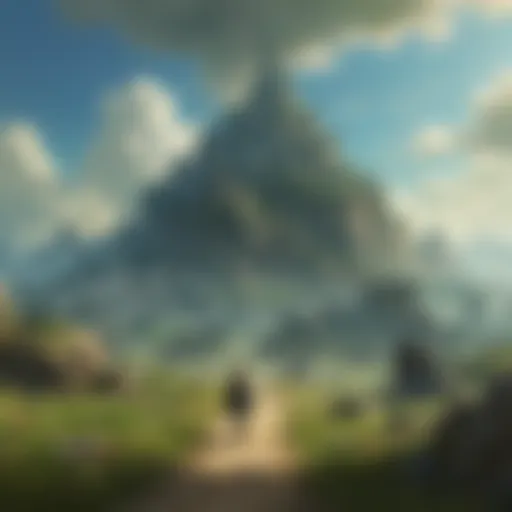 Mystical Zelda landscape with Triforce symbol