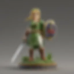 Amiibo figures of Zelda characters displayed in a collector's setting