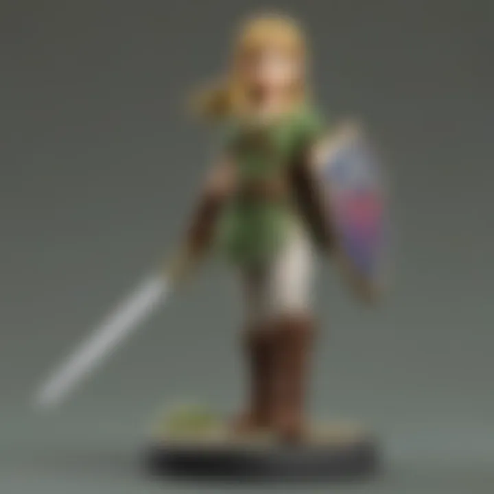 A close-up view of Link Amiibo, highlighting its features and detailing.