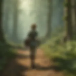 Link navigating through a mystical forest