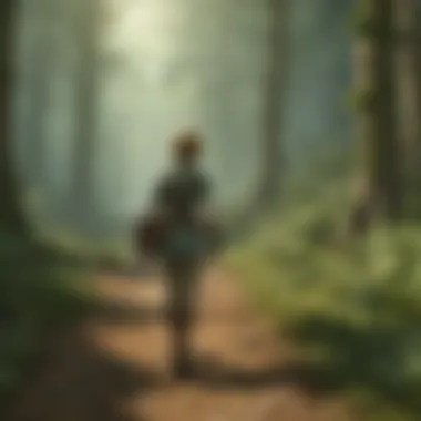 Link navigating through a mystical forest