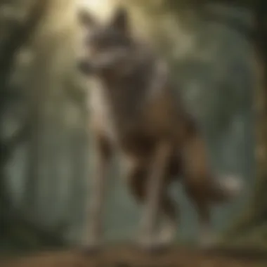 Link transforming into a wolf, representing gameplay mechanics