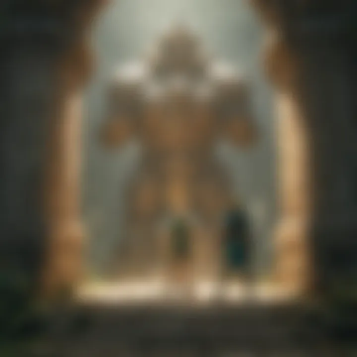 Diamond Guardian Statue in Sacred Temple