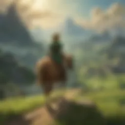 An intricate landscape of Hyrule showcasing various game elements