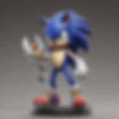 Close-up of Sonic amiibo detailing