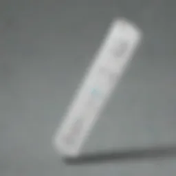 Close-up view of the Wii TV remote showcasing its ergonomic design.