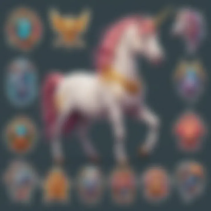 Colorful unicorn sticker set for creative expression on Amazon