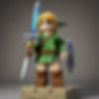 Intricate LEGO rendition of Link wielding the Master Sword