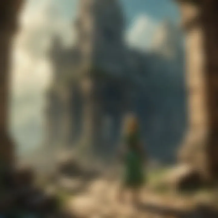 Enigmatic Princess Amidst Ruins of Time