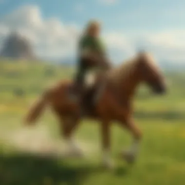 Heroic Link Riding Epona in Open Field