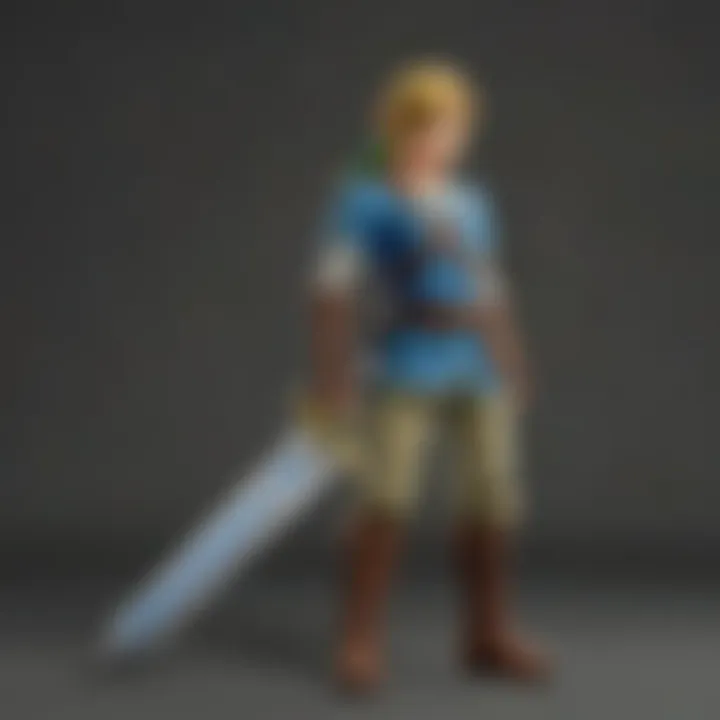 Close-up of Link wielding the Master Sword in a fierce battle