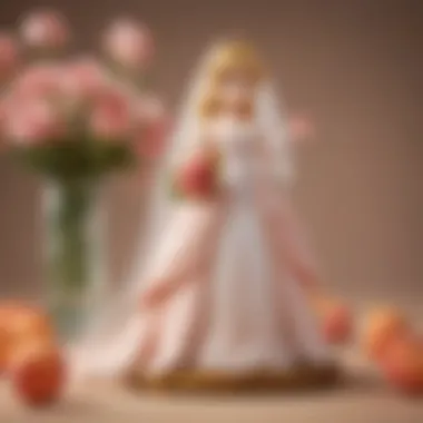 Close-up of Wedding Peach Amiibo capturing its charm