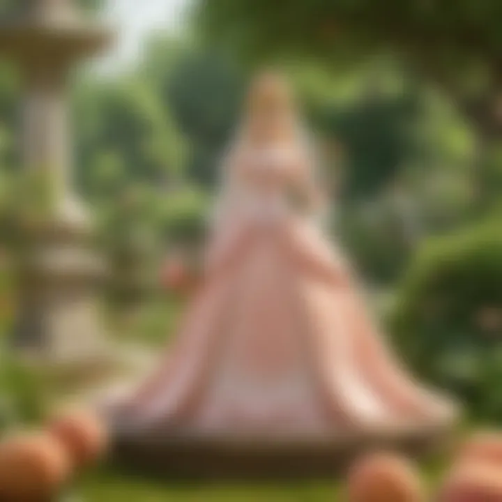 Majestic Wedding Peach Amiibo figure in a garden setting