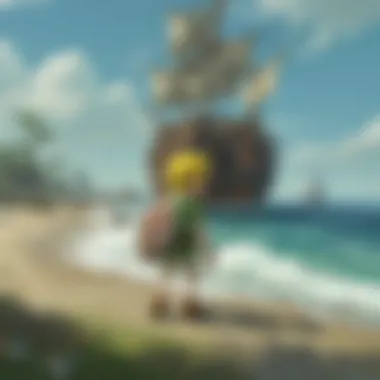 Link sailing through the vast ocean, representing exploration