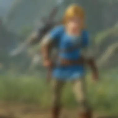 Link engaging in combat with a formidable enemy