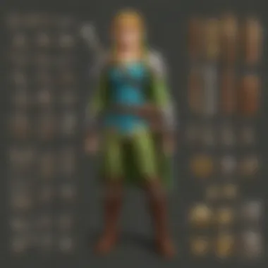 Essential Crafting Materials for Zelda Cosplay A close-up of crafting materials used in Zelda cosplay, including fabrics and tools