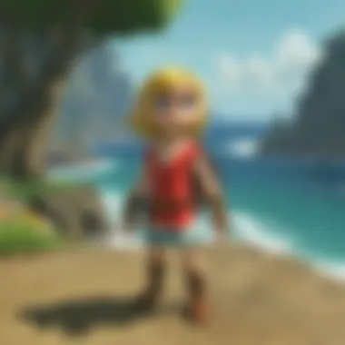 Link exploring a beautifully designed environment from The Wind Waker