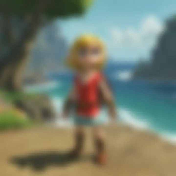 Link exploring a beautifully designed environment from The Wind Waker