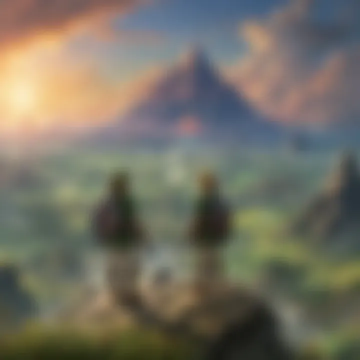 Zelda and Link overlooking Hyrule