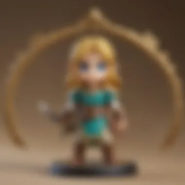 Zelda Nendoroid figure surrounded by iconic game symbols and elements